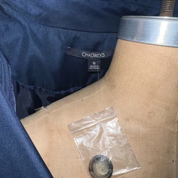 Chadwicks Navy Double-Breasted Trench Coat - Picture 5 of 7